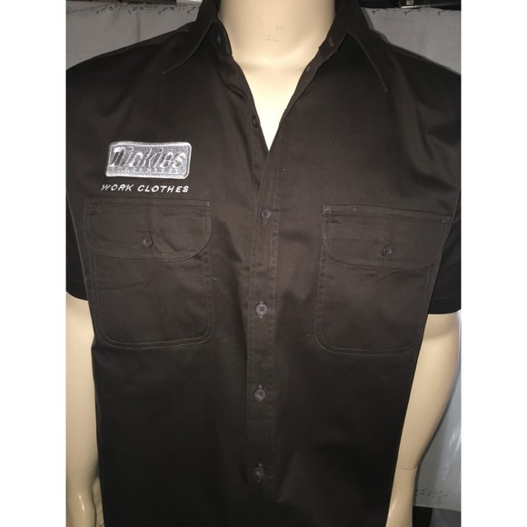 DICKIES Utility Shirt Brown Button Front Relaxed Fit 100% Cotton NEW OLD STOCK - Picture 2 of 10